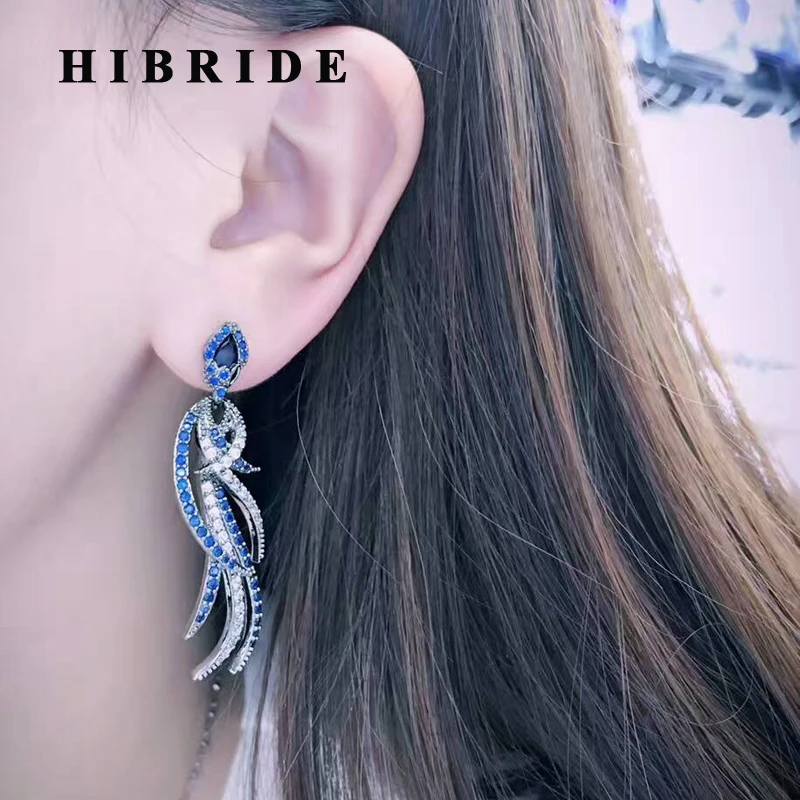 

HIBRIDE Bohemia Style Phoenix Shape New Earrings For Women Black Gun Plated Women Outdoory Earring Brincos Bijoux Gifts E-512