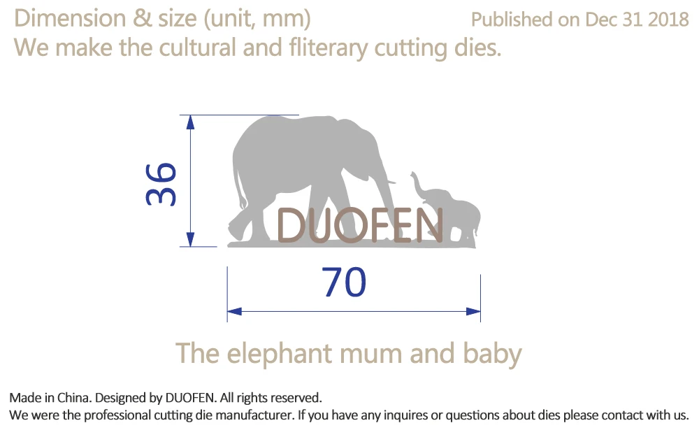 DUOFEN металлические режущие штампы слон мама и ребенок кружева полые бумага для скапбукинга DIY альбом