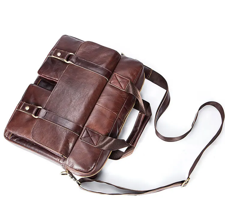 Genuine leather men&#39;s satchel laptop bag (14 inch) - The Bags Factory