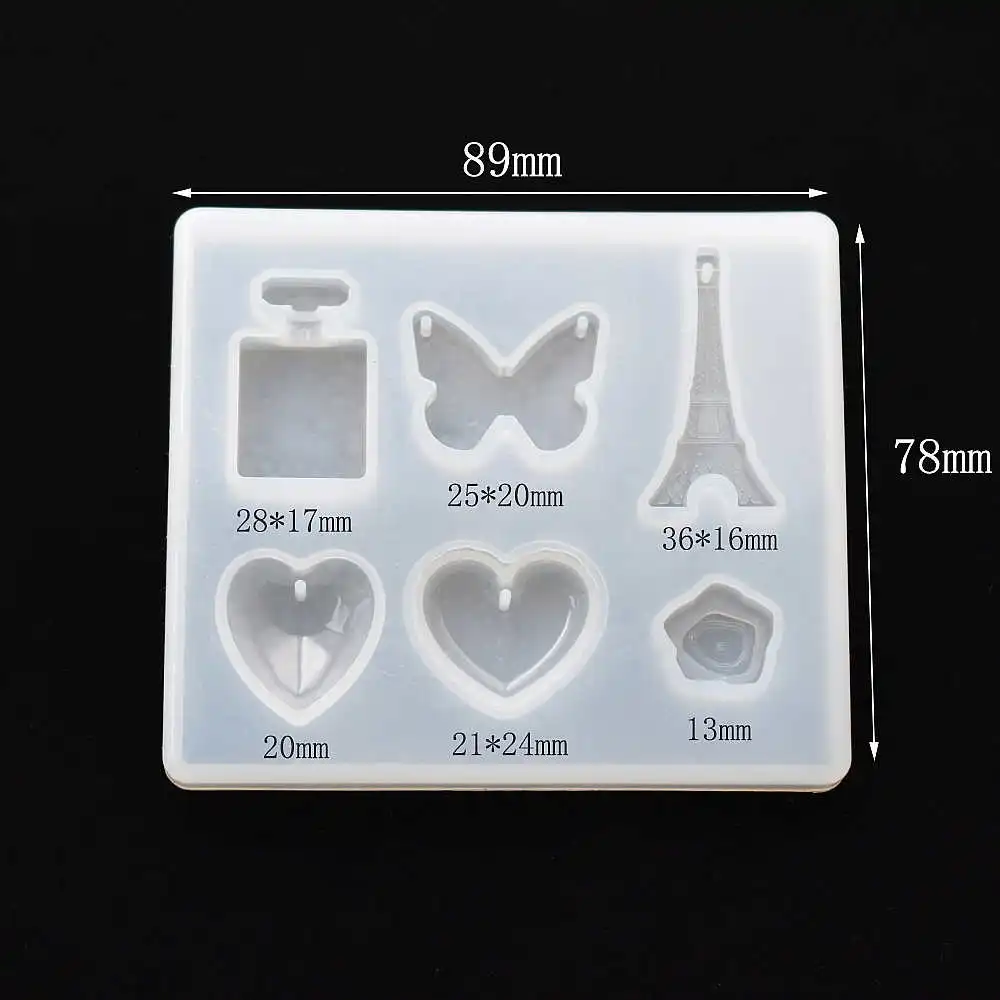 SNASAN Multi style Pendant Silicone Mold button number letter Resin Silicone Mould handmade DIY Jewelry Making epoxy resin molds - Цвет: France tower style