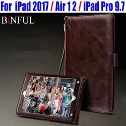Ретро стиль карты слот бумажник сумка кожаный чехол для IPad 2017 2018 Air/Air2 Smart Cover Pro 9,7 ID707