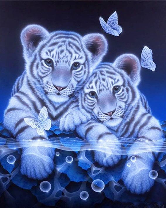 Berlian Lukisan Harimau Putih Bayi Diy 3d Berlian Bordir Mini Harimau Kupu Kupu Hewan Mosaik Gambar Gambar Untuk Jahit Berlian Lukisan Cross Stitch Aliexpress
