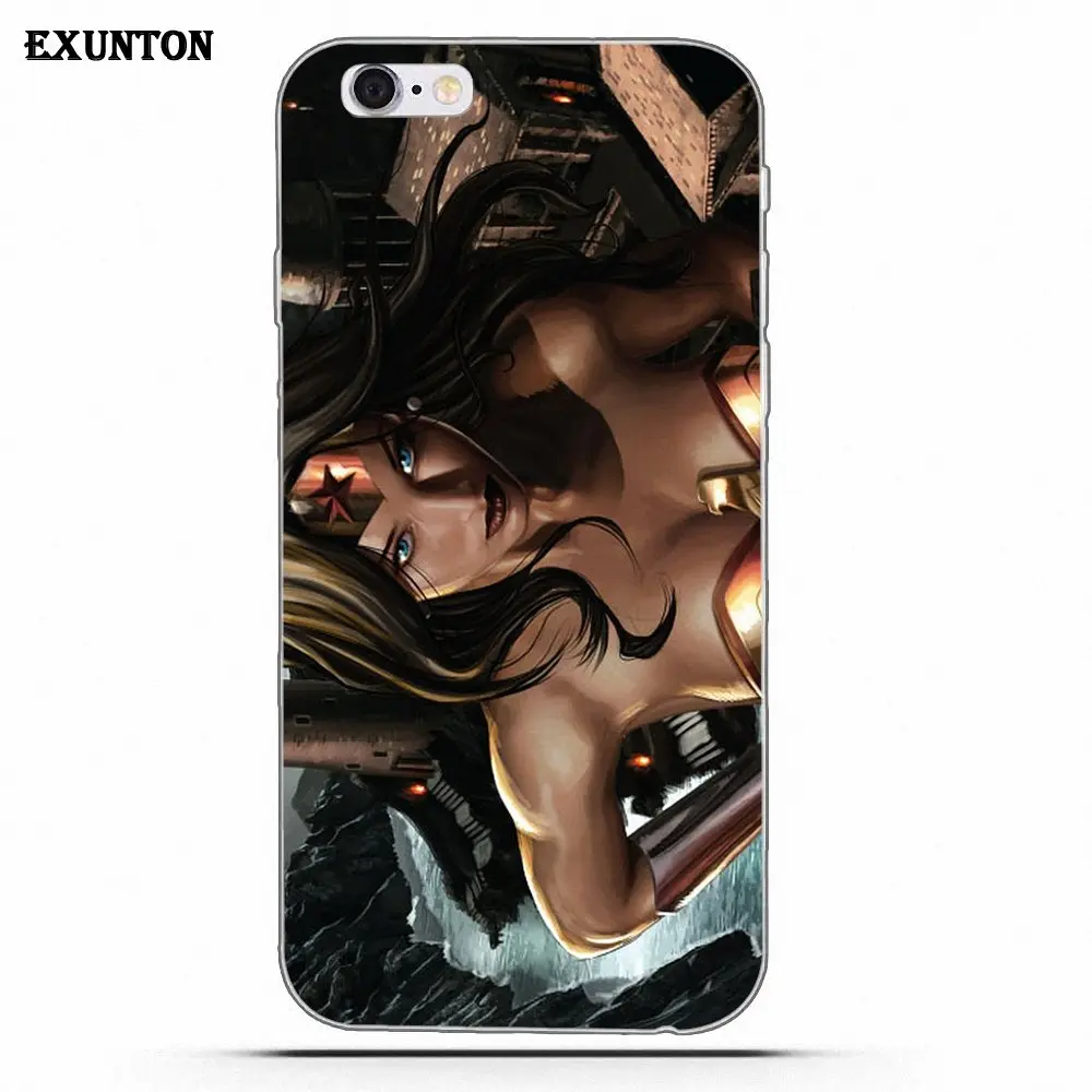 Wonderwoman Comics для Apple iPhone 4 4S 5 5C SE 6 6S 7 8 Plus X Мягкий ТПУ чехол мобильного