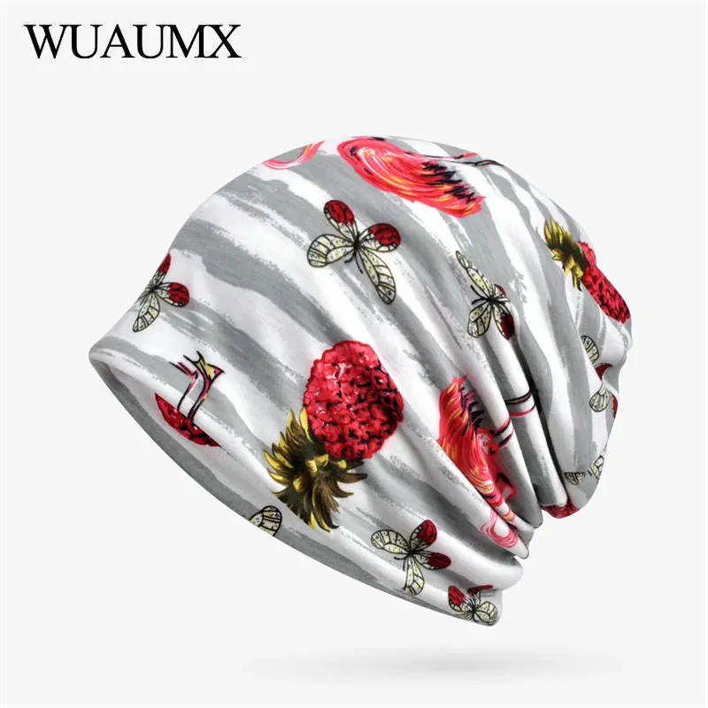 Весна Осень 2018 шапки Wuaumx для женщин хлопковые полосатые головные уборы
