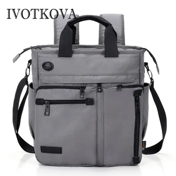 

IVOTKOVA Men Backpack External Pockets Waterproof Packs Fashion Oxford Travel Bag Casual Shoulder Bag Business Men's Purses