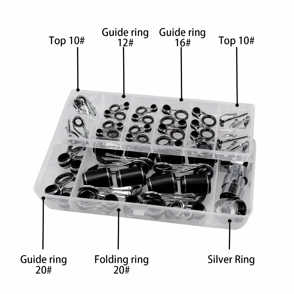 Ocobudbxw Guide Anneau Canne À Pêche Pole Ligne Guides Anneaux Supérieurs  Pliant en Acier Inoxydable Télescopique DIY Eye Ring Kit De Réparation