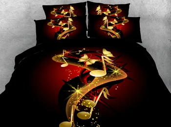 

3pcs all kinds butterflies printed bedding set HD Digital Print music note butterfly bedclothes contains 1 duvet cover 2 shams