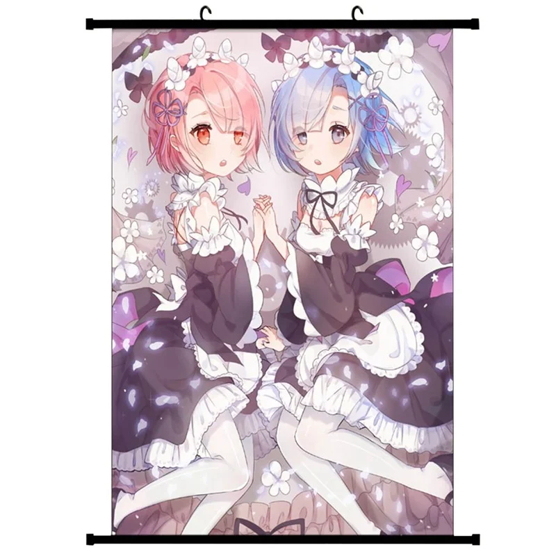 

1pc Anime Re: Zero Kara Hajimeru Isekai Seikatsu Scroll Painting Wall Picture Poster Home Decoration