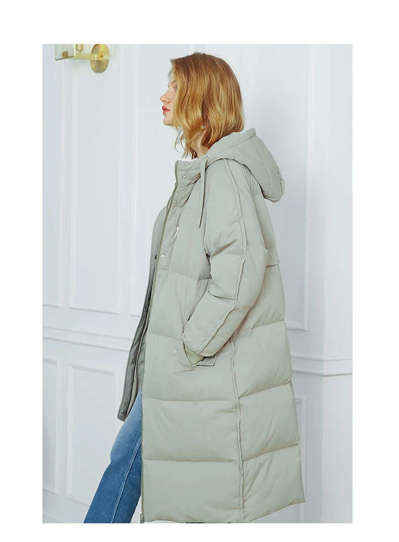 AYUNSUE, 90% белый утиный пух, Женская куртка с капюшоном, корейское длинное зимнее пальто, женские куртки и пальто, Chaqueta Mujer KJ1054