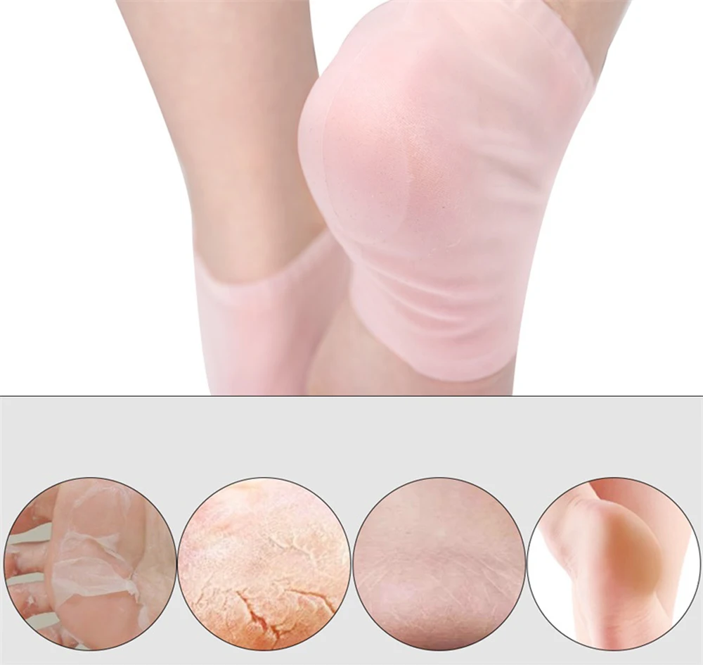 Sunvo силиконовый гелевый увлажняющий пятки носки защитные противоскользящие треснутые для кожи ног растрескивающие отшелушивающие вкладыши