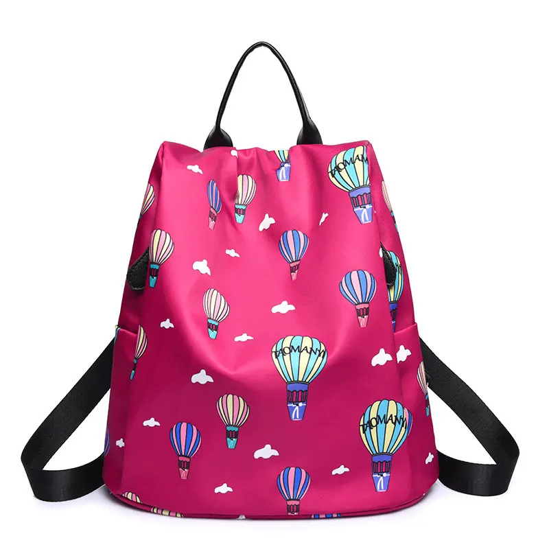 Женский нейлоновый рюкзак, школьная сумка для девочек-подростков, мультяшный принт, рюкзак для ноутбука, дорожная женская сумка, женский рюкзак, Mochila Feminina - Цвет: red women backpack