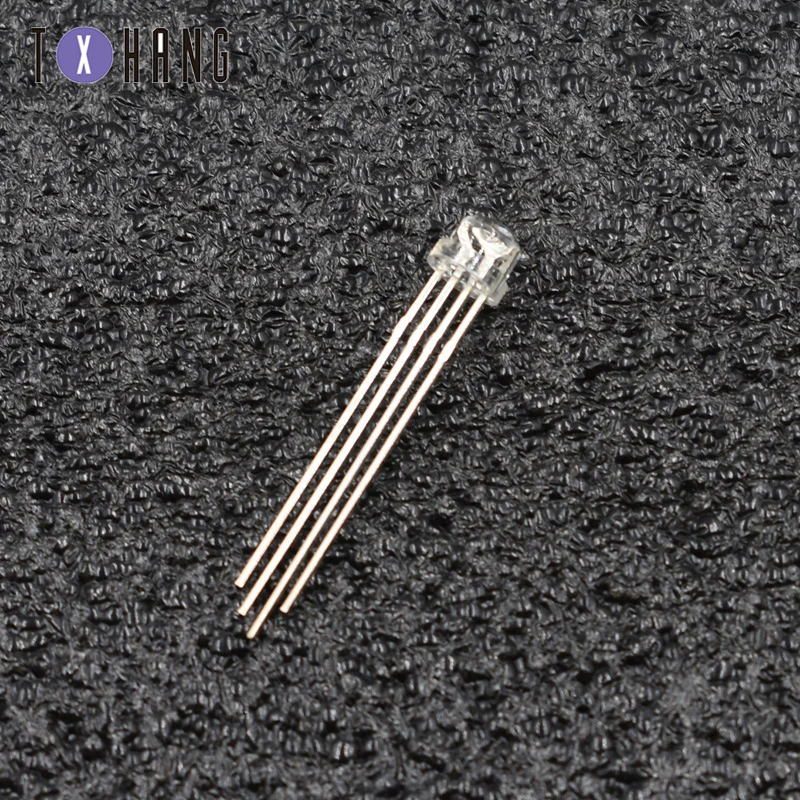 

20/50/100PCS 5mm Straw Hat 4pin RGB Tri-Color Common Anode LED light