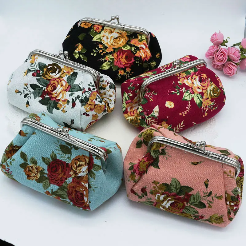 

BDTHOOO Canvas Coin Purse Small Wallets Change Purse with Clasp Girl Women's Money Clutch Bags Holder Pouch for Kido