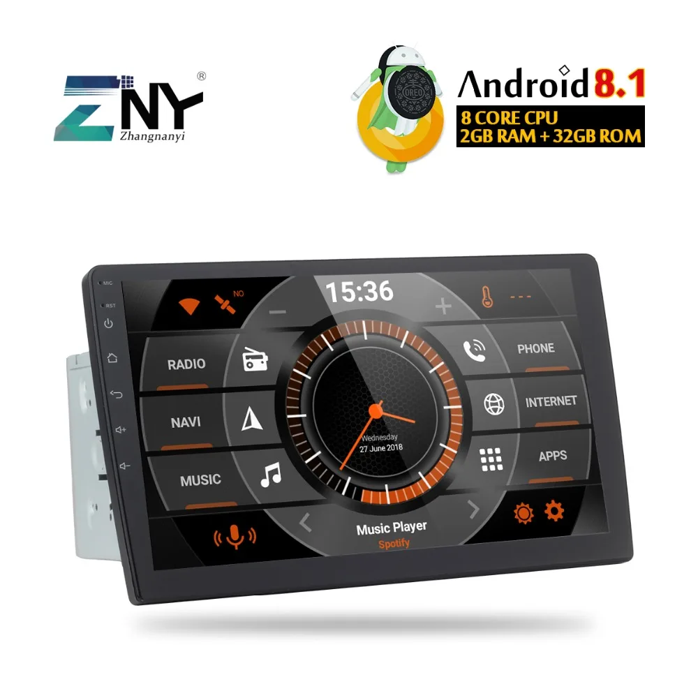 Android 8,1 ips 2.5D 10," сенсорный экран Универсальный Авто Аудио Видео головное устройство автомобиля стерео радио FM RDS gps навигация WiFi без DVD