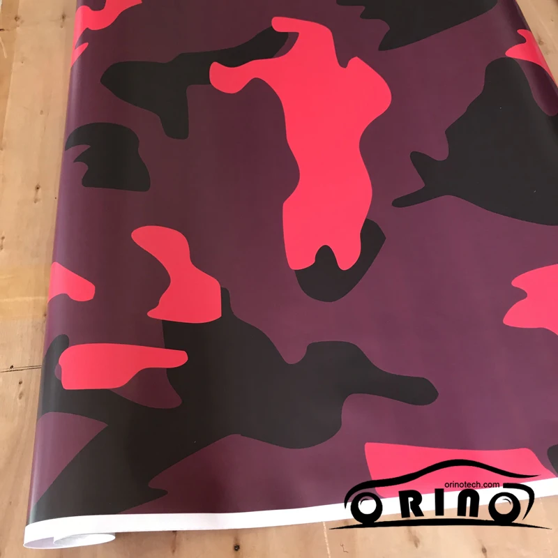Best Price ORINO Rood Zwart Camo Vinyl Film Auto Wrap Camouflage Film Met Air Gratis Voor Boot Vrachtwagen Voertuig Wrapping Decal