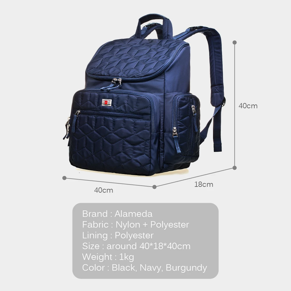  New Fashion Maternity Mummy Bag Solid Diaper Backpack Wide Opening Baby Bag Large Travel Nappy Bag 