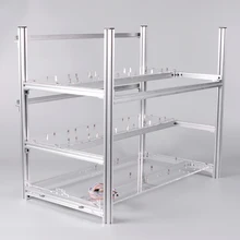 Stackable Computer Fame 12 Graphics Card GPU USB PCI-E Cable Computer Case BTC LTC Coin Mining Case Frame Server Chassis