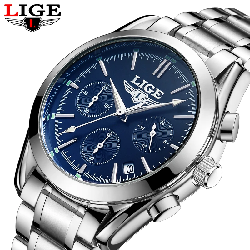 

Reloj Hombre LIGE fashion chronograph sports men's watch top brand luxury military business quartz watch men's Relogio Masculino