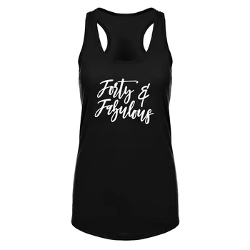 

Womens Forty and Fabulous Fitness Racerback Workout Tank Tops