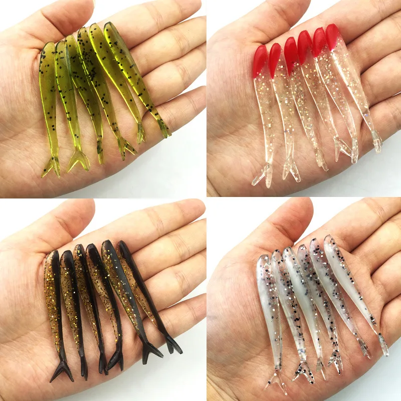 

24Pcs Soft Fishing Lure 6.5cm 1.3g Fake Artificial Bait Fishing Lures Soft Plastic Bait For Spinning Telescopic Fish