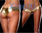 Candy Color Patent Leather Low Waist Briefs Women Sexy Gstring Ladies Thong Underpants PU Panties Shiny Lingerie Short Underwear - Цвет: gold