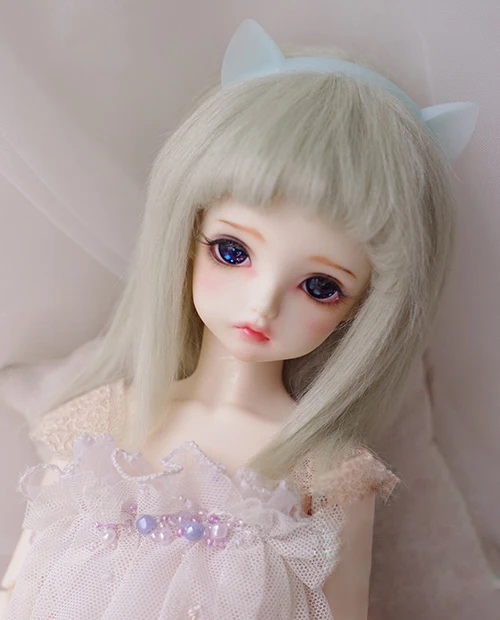 BJD кукла натуральный мех парик для 1/3 1/4 1/6 BJD кукла премьер-зеленый длинные прямые парики 9-10 см, 12 см, 14 см, 16-17 см 18-19 см 20-21 см 22-23 см