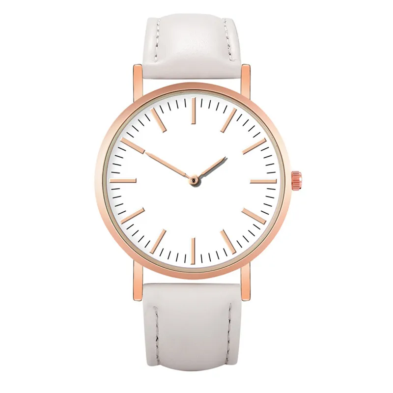 Стильные роскошные женские часы с кожаным ремешком, кварцевые наручные часы, простые повседневные часы с циферблатом, женские часы, шикарные часы для женщин* A - Цвет: White