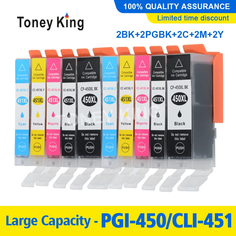 Toney King для Canon MG6640 IP7240 MX724 MG 6640 IP 7240 MX 724 картридж Pixma принтер 5 цветных картриджей PGI450 PGI-450