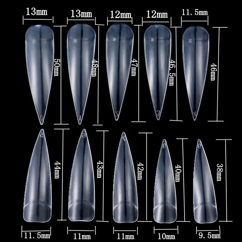100 шт./лот ногти салон шпильки длинные поддельные Маникюр для кончиков ногтей Искусственные белые/прозрачные/натуральные полное покрытие Типсы