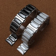 new arrival White ceramic Watchband bracelet with silver metal stainless steel buckle 20mm 22mm black watch bands accessories new arrival White ceramic Watchband bracelet with silver metal stainless steel buckle 20mm 22mm black watch bands accessories