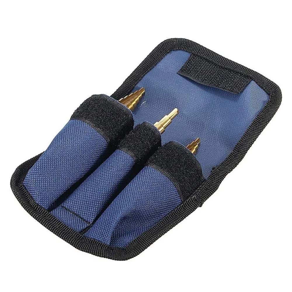 PEGASI 3pc Hss Step Cone Taper Drill Bit Set Metal Plastic Hole Cutter Metric 4-12/20/32mm Titanium