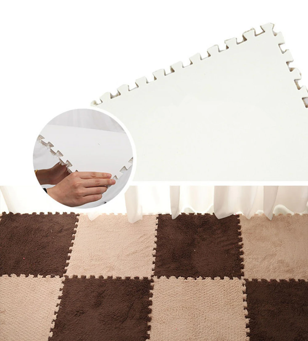 New 9pcsset 30301cm Long Fur Hair Puzzle Eva Foam Floor Mat Baby Crawling Cutting Area Rug Play Carpet For Child Living Room (27)