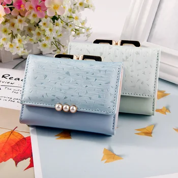 

Women Wallet PU Leather Pearl Hand Holding Purse Credit Card Holder Organizer OH66