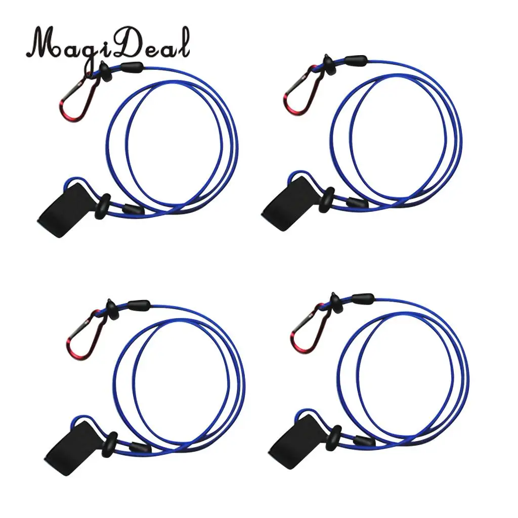 MagiDeal 4Pcs 107cm Elastic Kayak Paddle Leash Fishing Rod Holder Safety Lanyard Tether for Small Boat Canoeing Water Sport Acce
