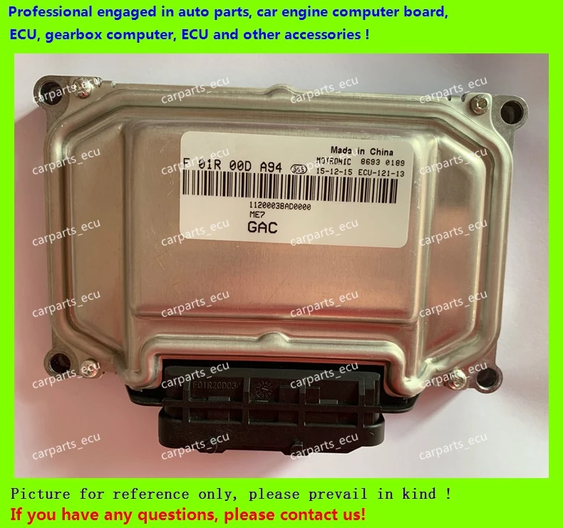 

For car engine computer board/ME7.8.8/ME17 ECU/Electronic Control Unit/Chery/Trumpchi/F01RB0DA94 GAC7200/F01R00DA94 1120003BAD00