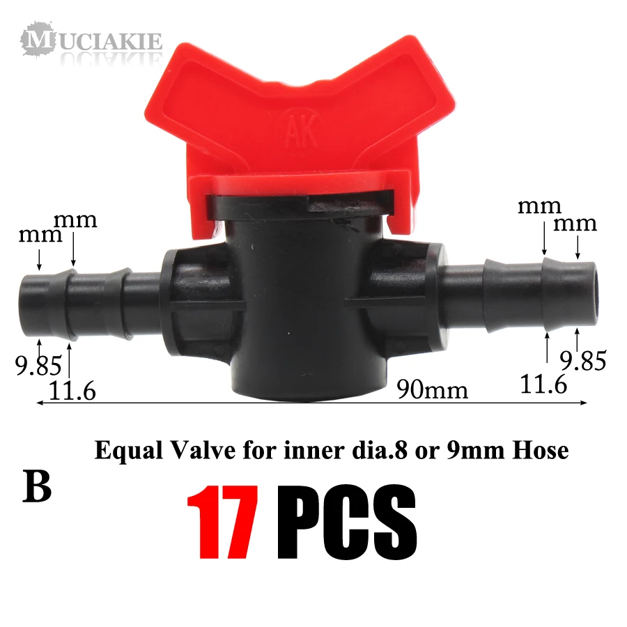 MUCIAKIE лента для капельного орошения шланг трубки садовые соединители для воды 4 8 16 20 25 мм Barb адаптер 1/" до 16 мм замок с отключением - Цвет: BxAB322CL