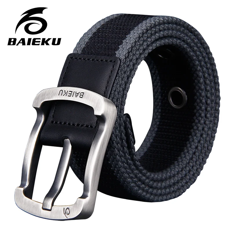Мужской ремень BAIEKU с пряжкой в полоску|canvas belt men|canvas beltbelt fashion men |
