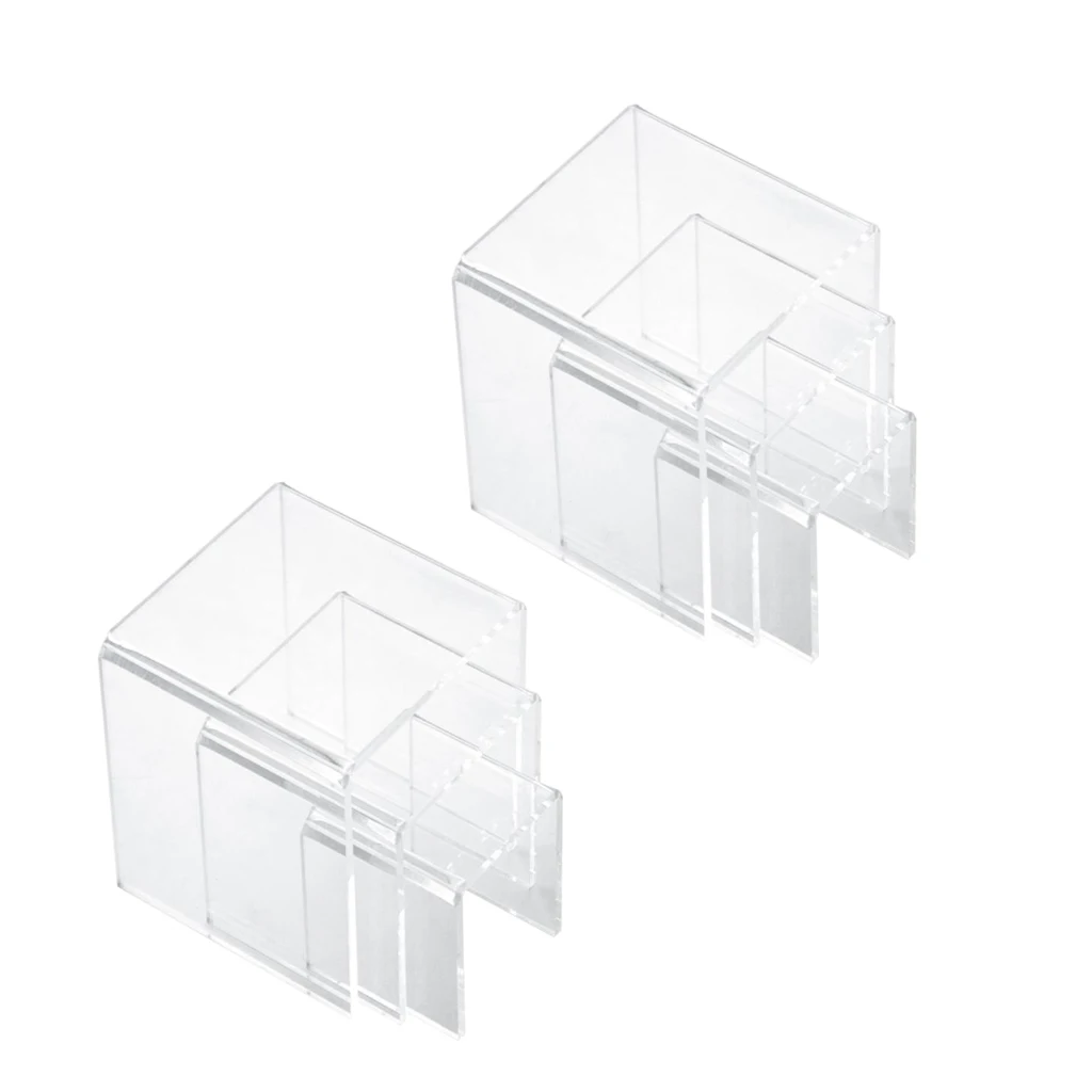 

(2 Set of 3pcs) Clear Acrylic Display Riser Jewelry Showcase Display Jewelry Findings for displaying merchandise set