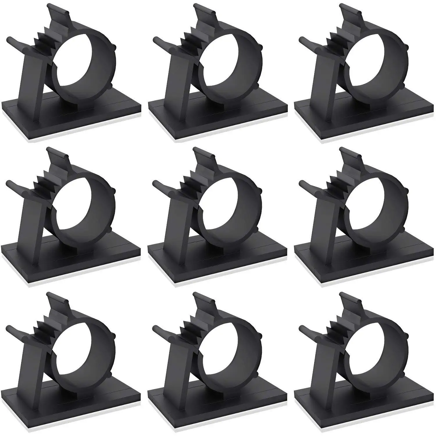 

60 Pack Adjustable Cable Tie Clips Adhesive Wire Clips Nylon Wire Clamps for Car, Home and Office, Black