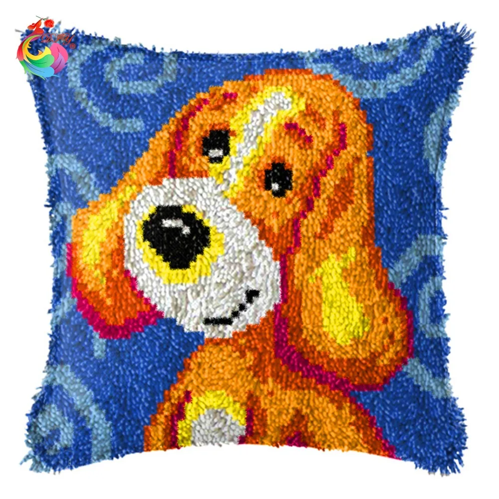 3D Latch Hook Pillow Kits DIY Needlework Crocheting Kit Yarn 2016