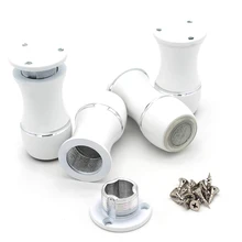 80 мм Регулируемые Алюминиевые ножки для мебели шкафы столы стулья диван ножки с нескользящей прозрачной резиновой основой белый набор из 4