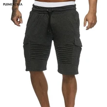 Pui men tiua, мужские спортивные штаны, повседневные шорты, средняя талия, для тренировок, для бега, для фитнеса, брюки, мужские, летние, одноцветные, свободные, пять трусов