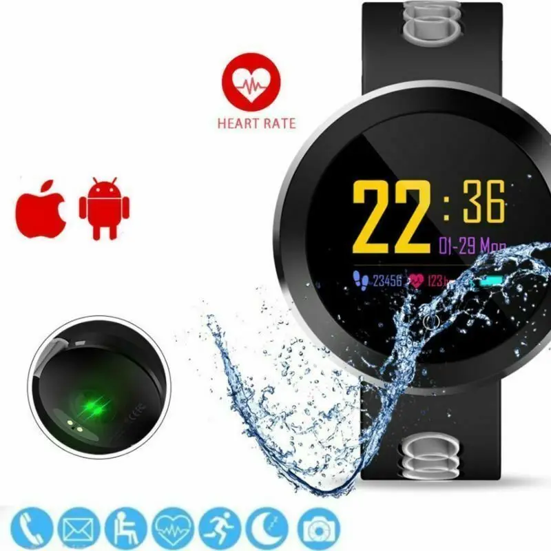 Waterproof Smart Watch Fitness Tracker Heart Rate Blood Pressure Tempered Mirror