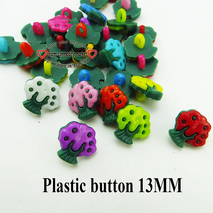

banyan tree button 100PCS mixed Dyed Plastic buttons coat boots sewing clothes accessory P-199