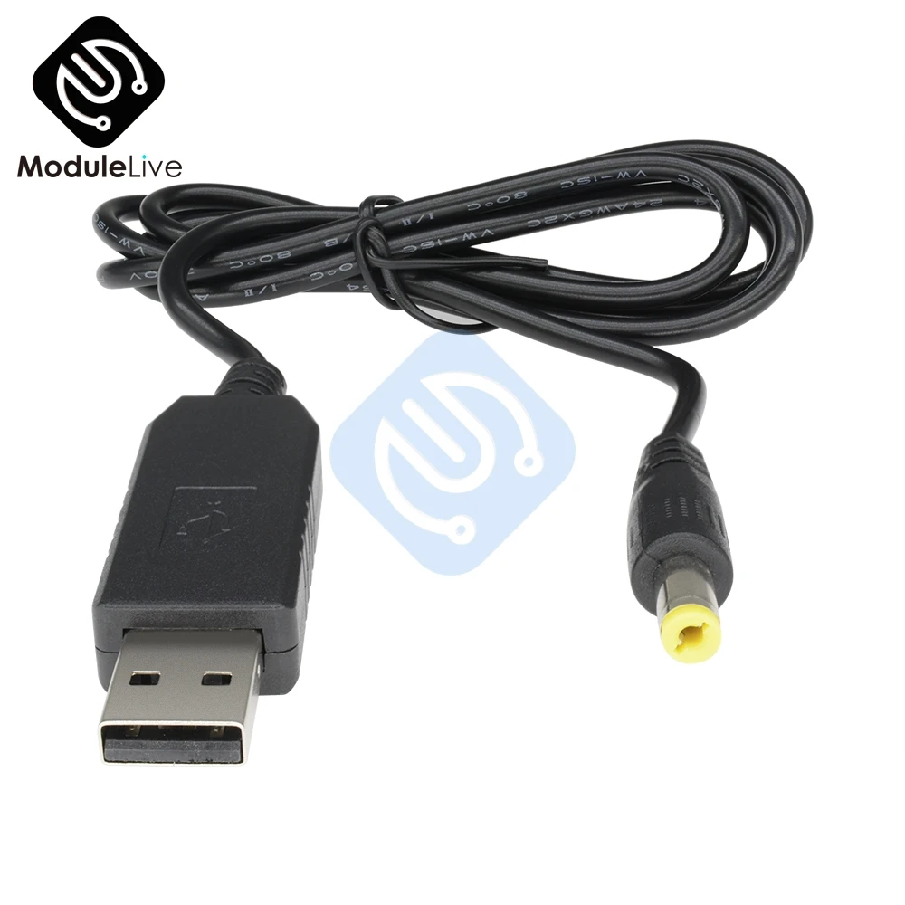 USB DC 5V к DC 12V повышающий кабель Модуль преобразователя 2,1x5,5 мм Штекерный разъем