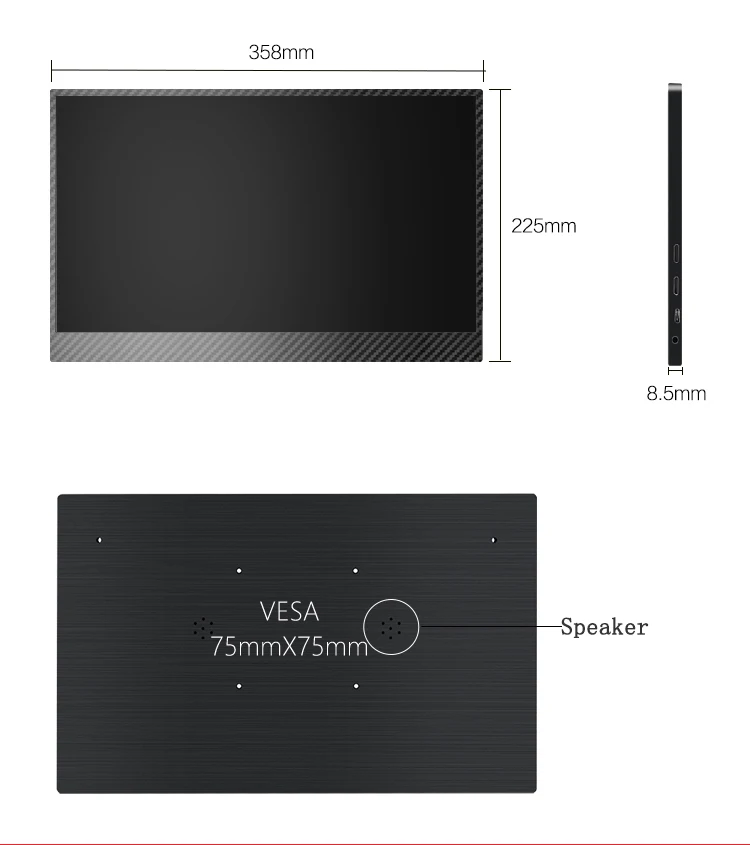 15,6 дюймов высокий свет Тип-c ips портативный монитор для Xbox Ps4 NS switch портативных ПК Raspberry Pi samsung S8 S9 huawei P20 Mate10