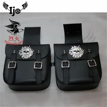 

motorbike tool bag side bag for kawasaki honda suzuki High-quality leather professional Dirtbike saddle bag universal