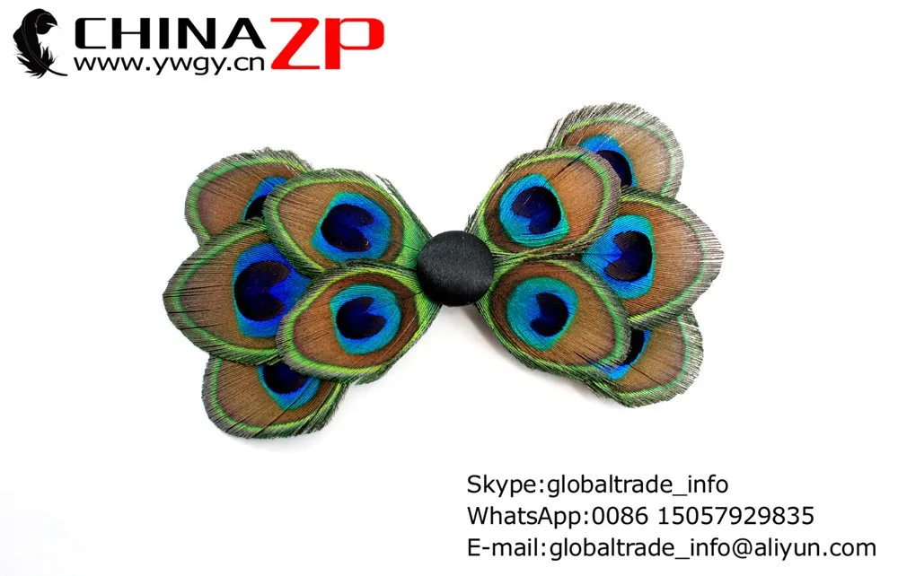 Mature - Peacock feather hair bow2