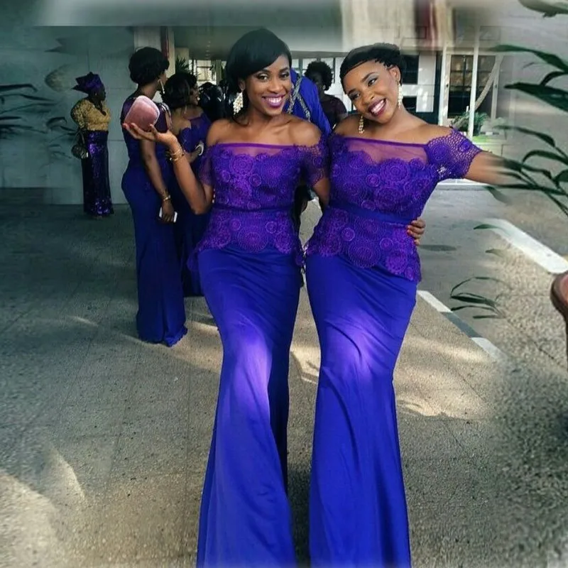 Sa263 Lace Purple Royal Blue Short Sleeve Chiffon Mermaid Sa263 Lace Purple Royal Blue Short Sleeve Chiffon Mermaid Bridesmaid Dresses 2016 In From Weddings Events On Aliexpress Alibaba
