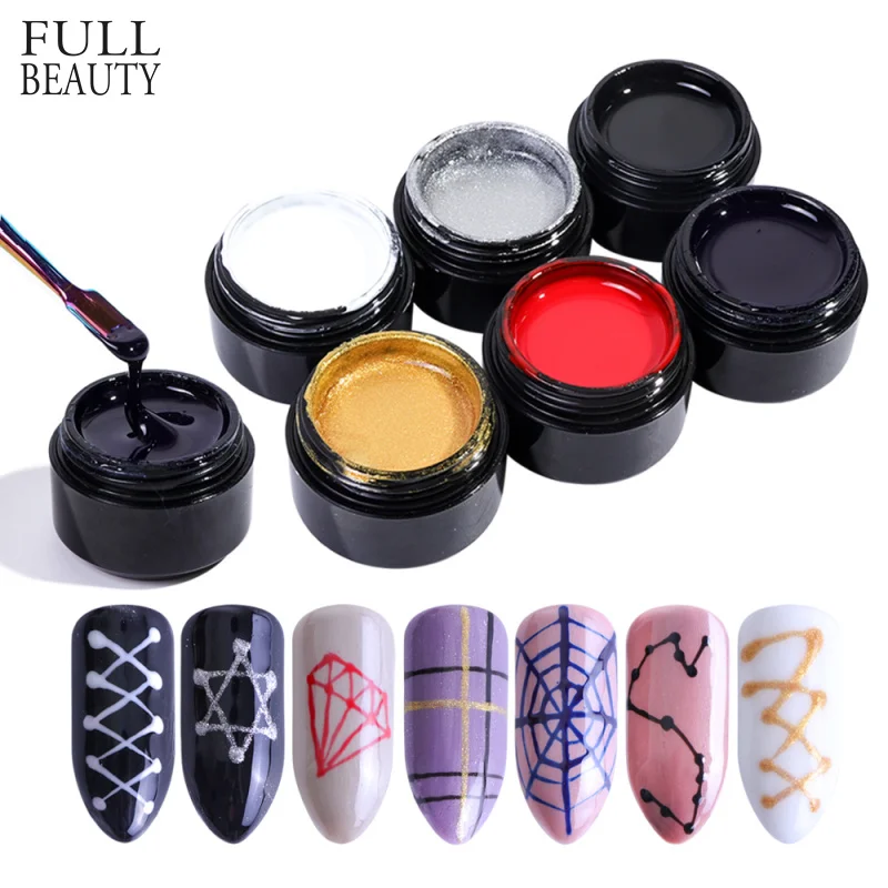 

5ml Painting UV Gel Polish Nail 3D Liner Builder Nail Art Spider Drawing Paint Lacquer Varnish Decoration Manicure CHA10